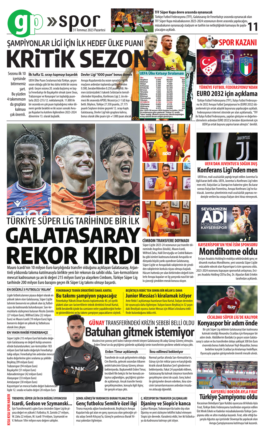 31 TEMMUZ 2023