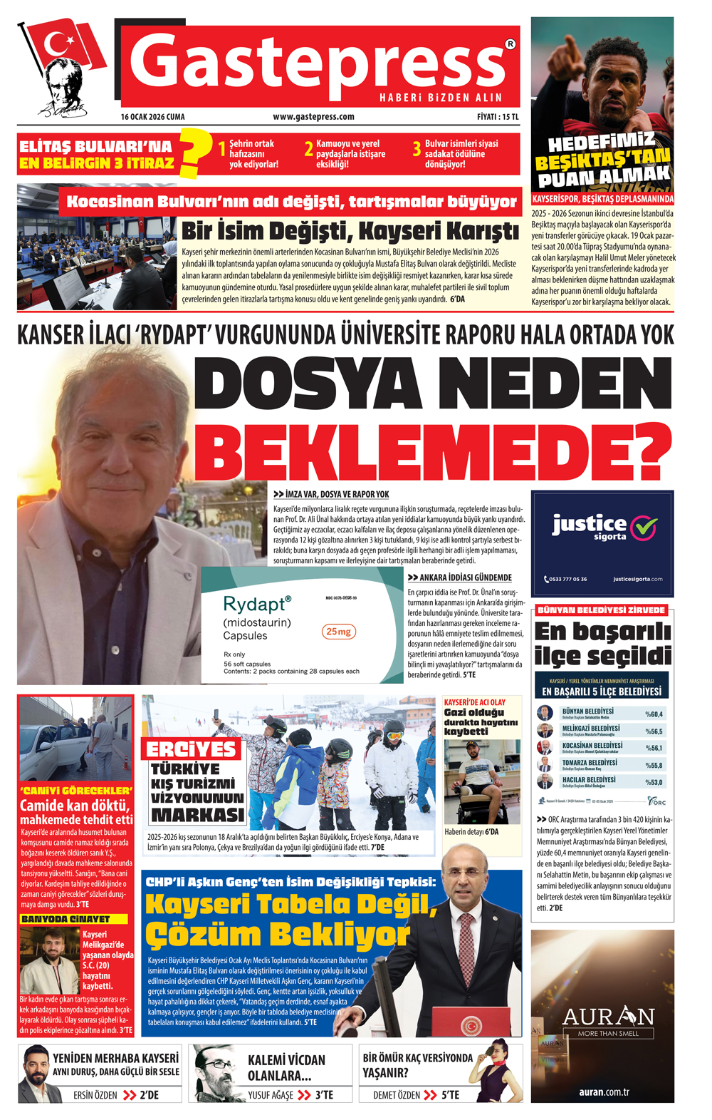 16 OCAK 2026 GASTEPRESS GAZETESİ