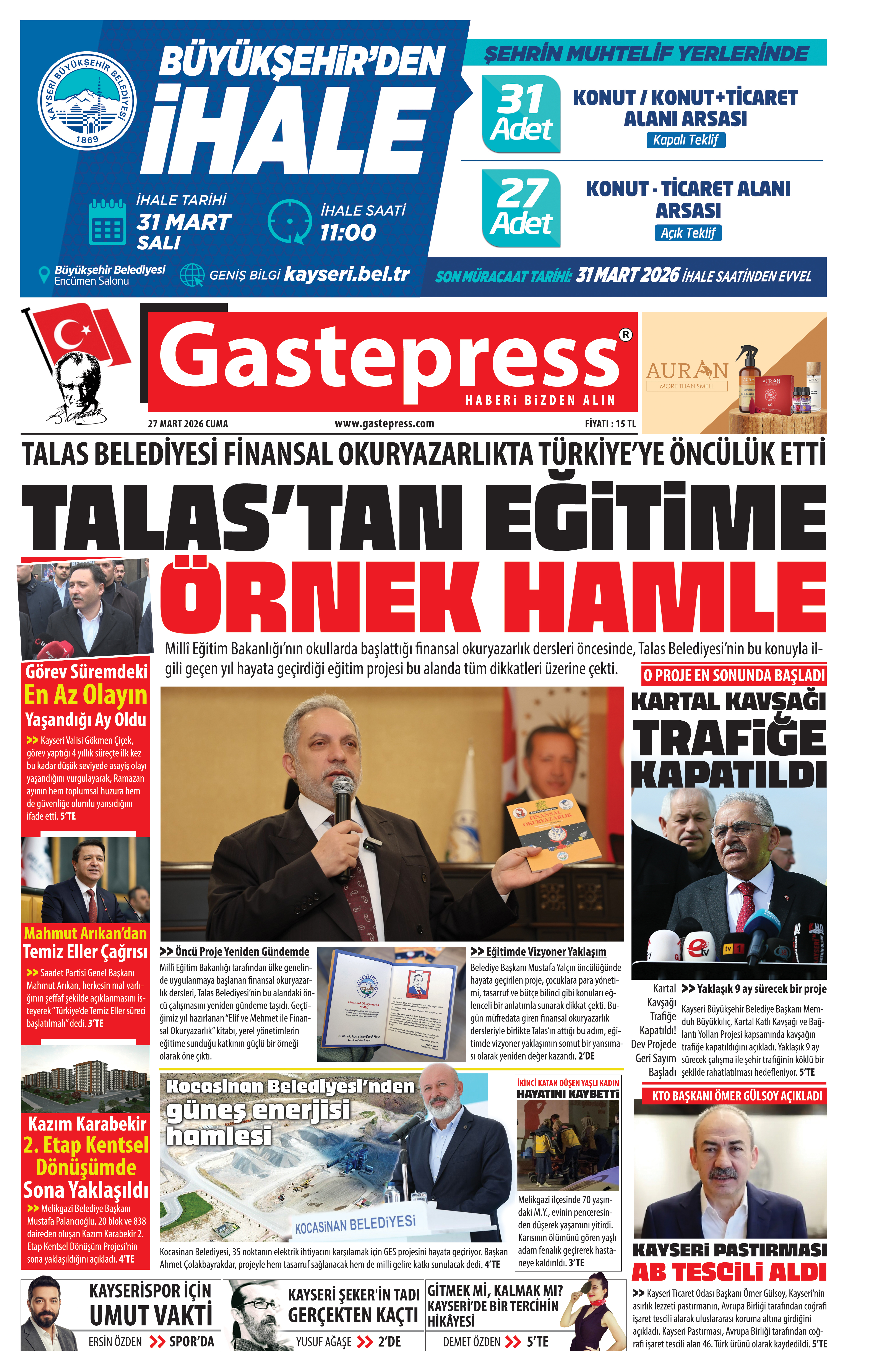 27 MART 2026 GASTEPRESS GAZETESİ