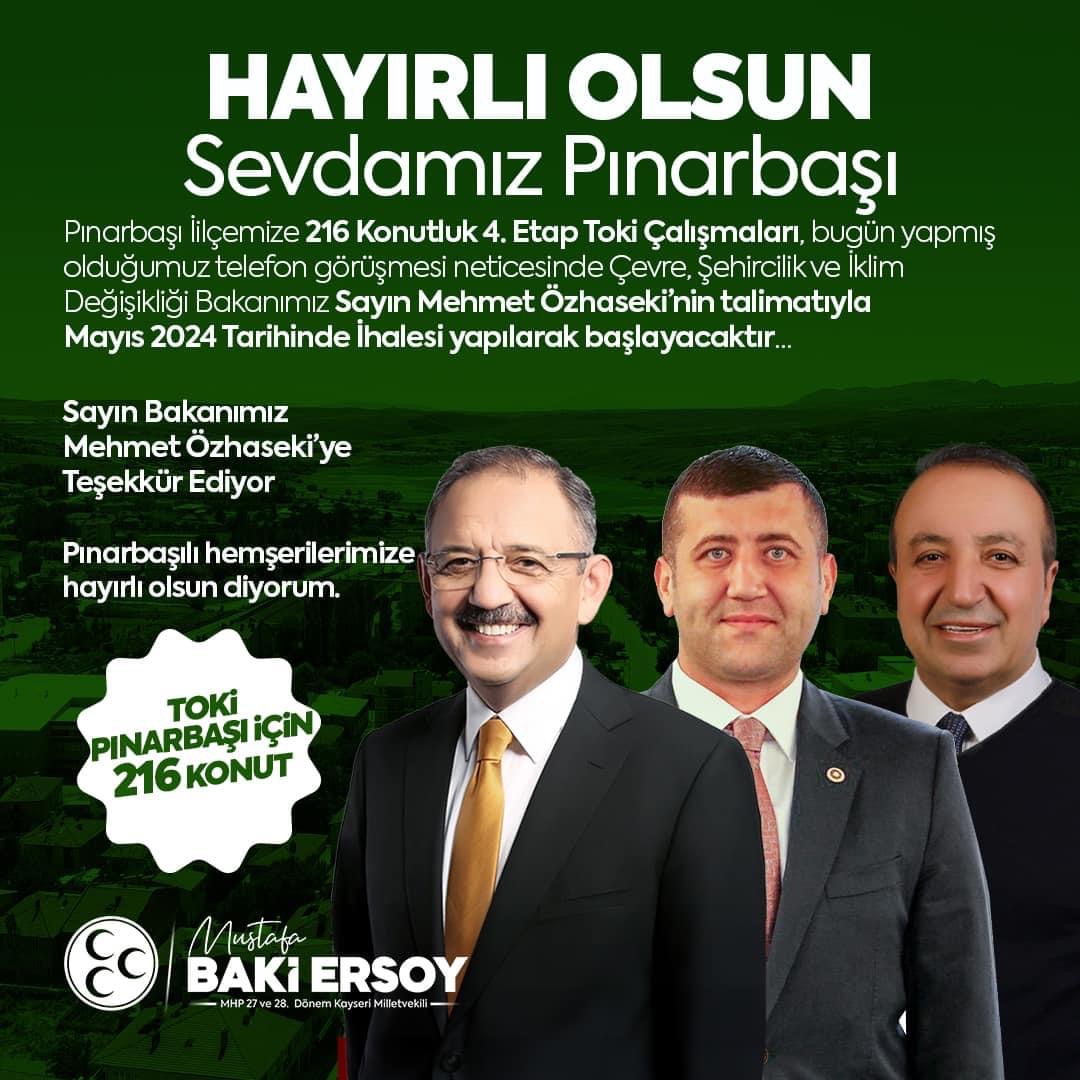 Milletvekili Baki Ersoy, "Hayırlı Olsun Sevdamız Pınarbaşı"