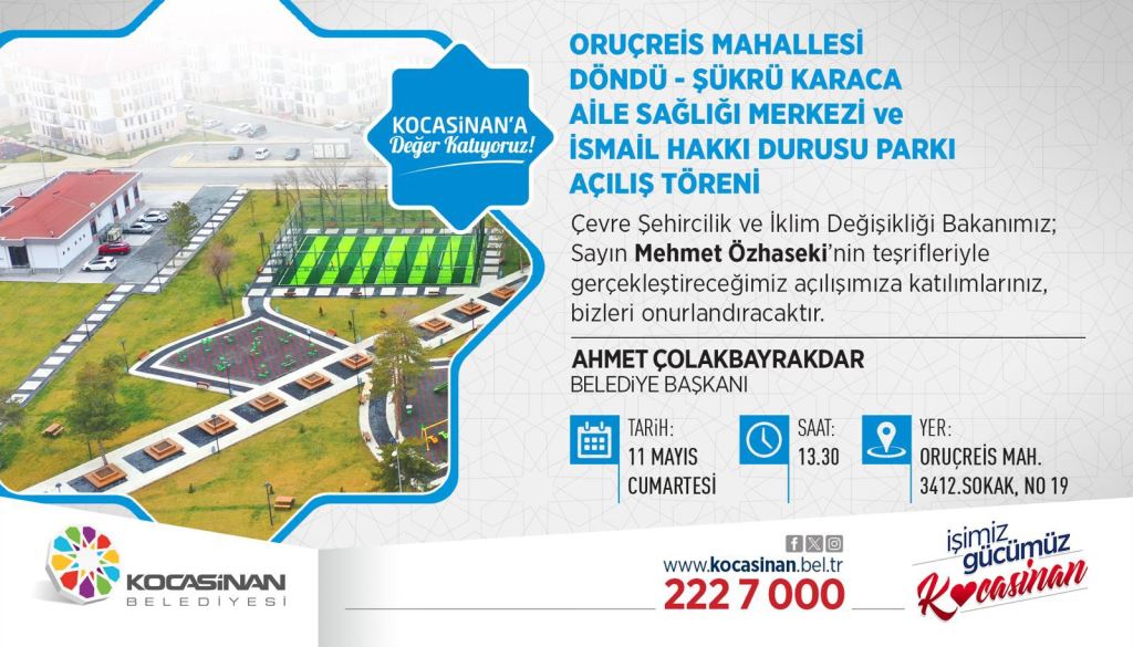 Başkan Çolakbayrakdar, Aile Sağlık Merkezi ile Park Açılışına Tüm Kayserilileri Davet Ediyor!