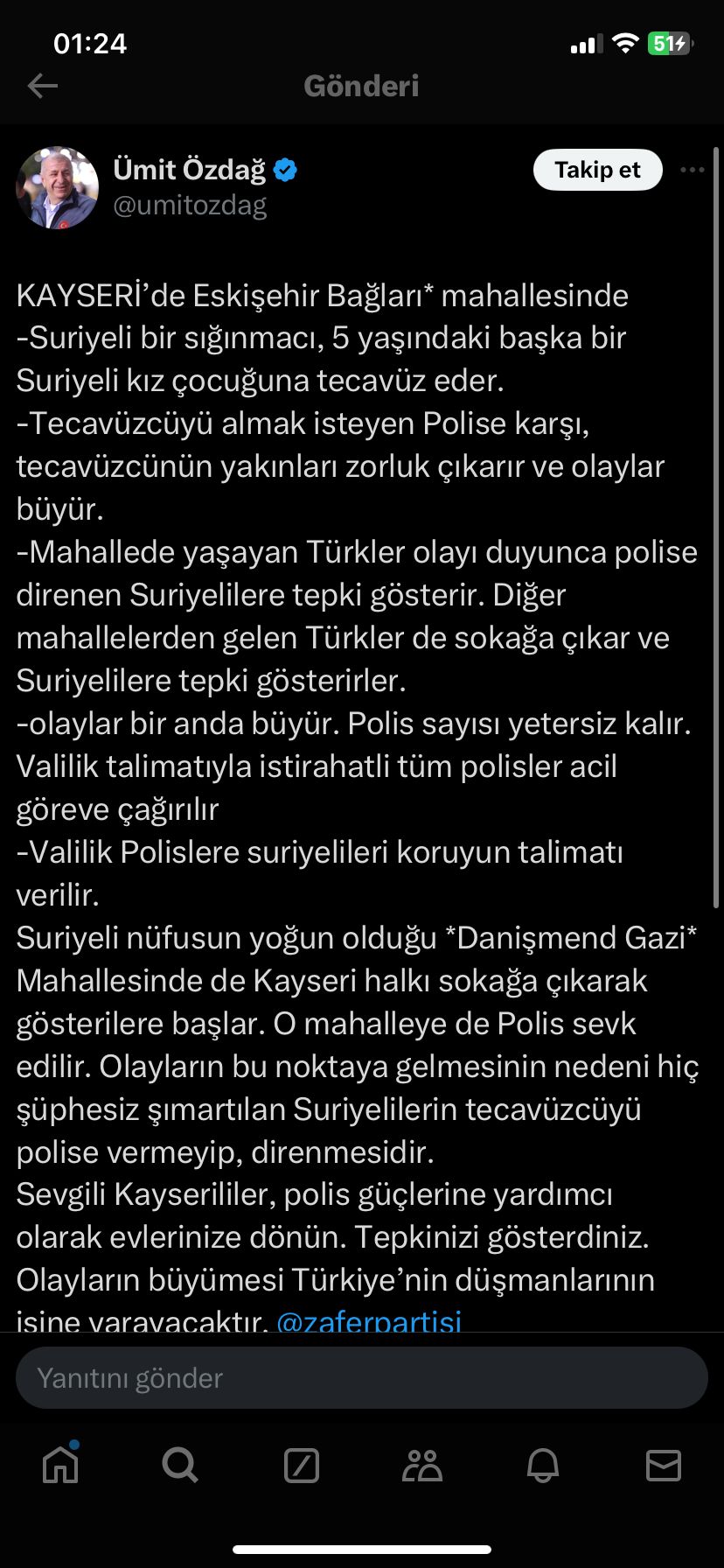 Zafer Partisi Lideri Özdağ'dan evlerinize dönün çağrısı!