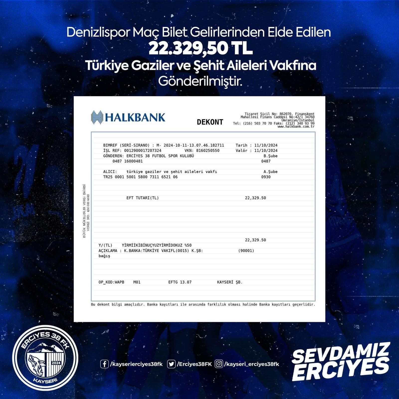 Erciyes 38 FK’dan örnek davranış!