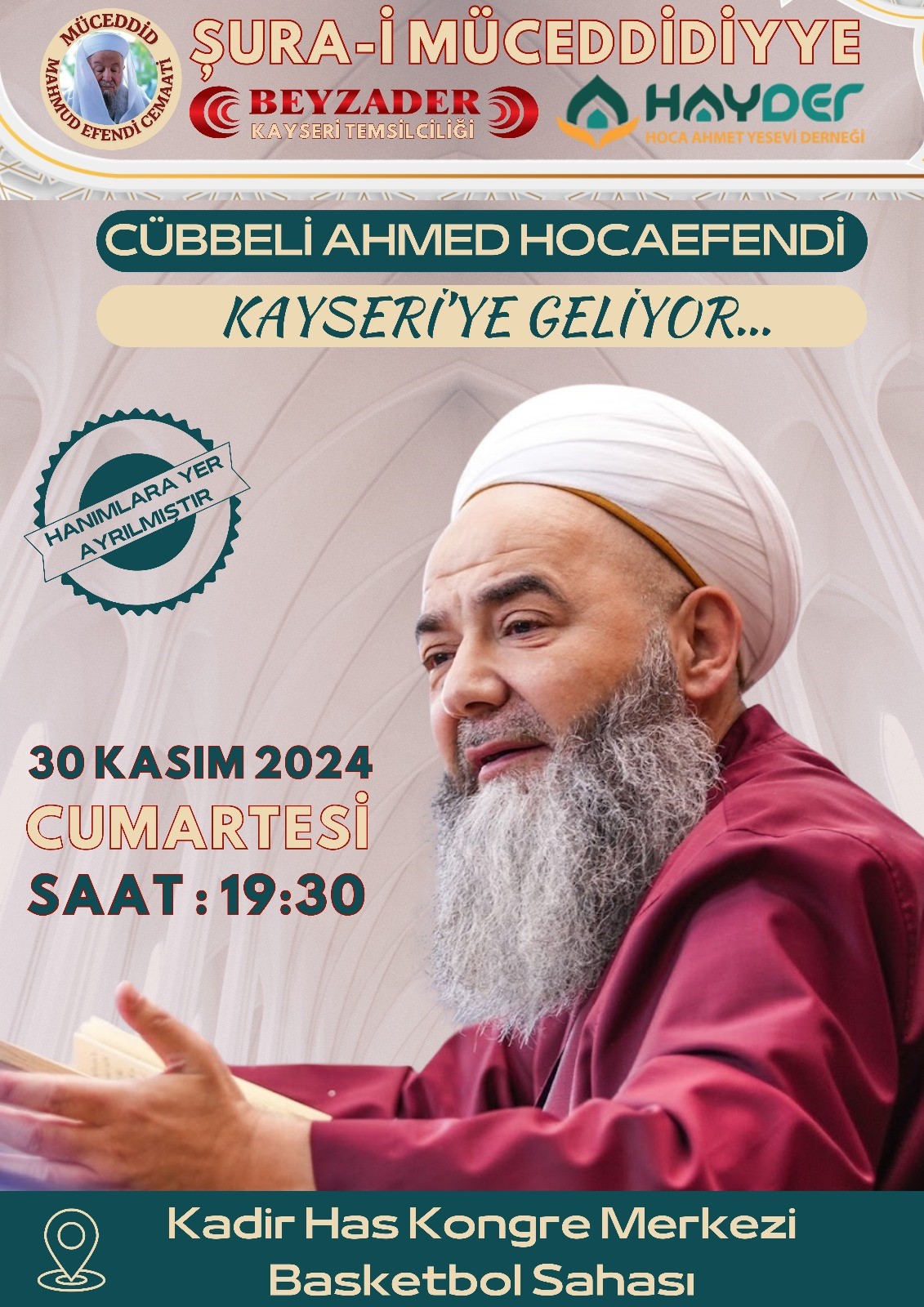 Cübbeli Ahmet Hoca Kayseri'ye geliyor!