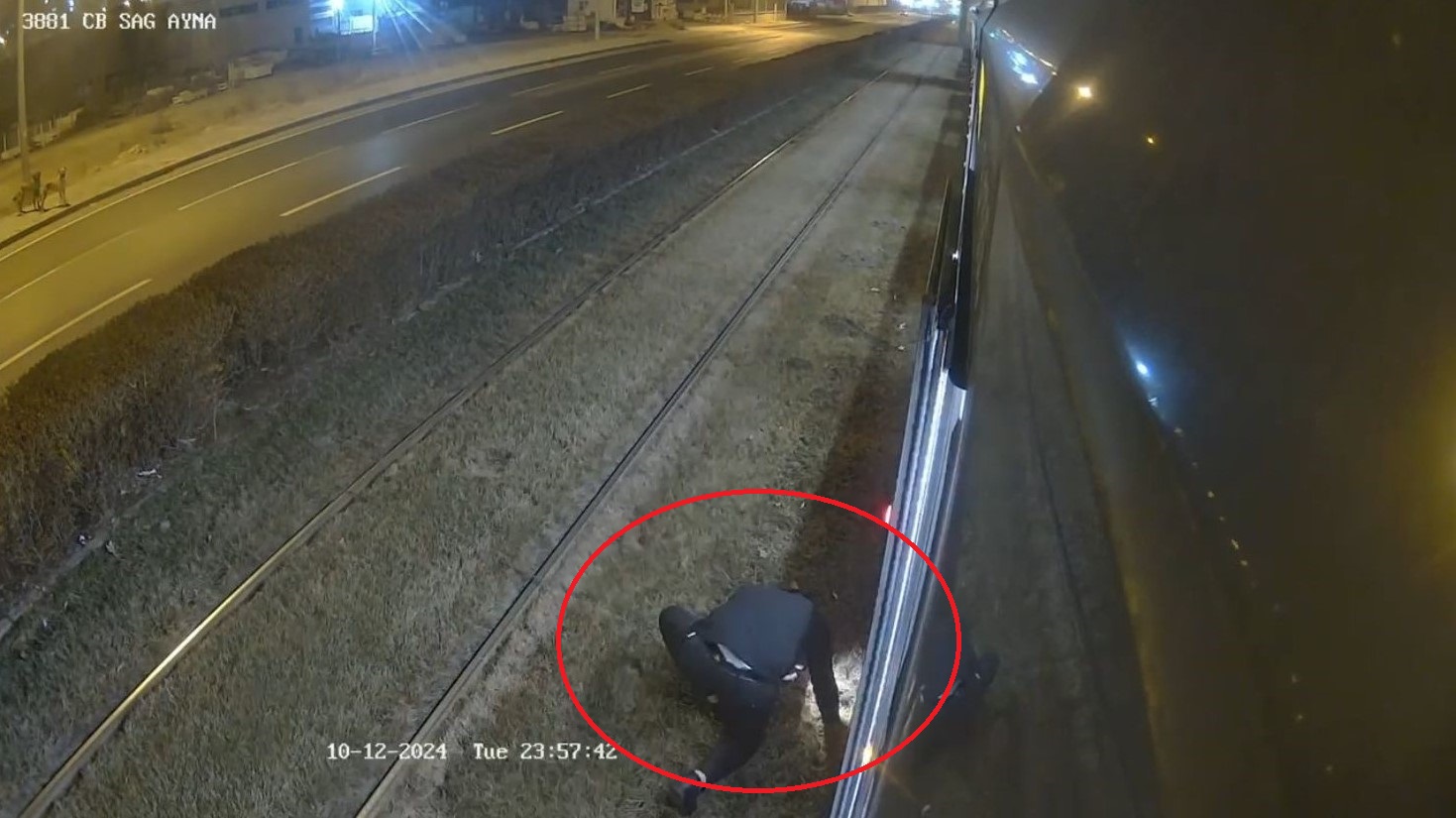 Zincirle raylara bağlanan köpek, vatmanın dikkatiyle kurtuldu!