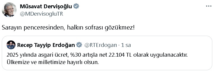 Dervişoğlu'ndan 'asgari ücret' tepkisi!