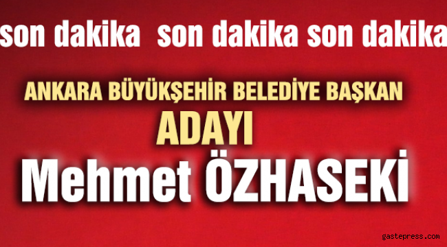 2019 Ankara Ak Parti belediye başkan adayı Mehmet ÖZHASEKİ