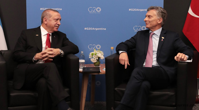 Cumhurbaşkanı Erdoğan, Arjantin Cumhurbaşkanı Macri ile görüştü