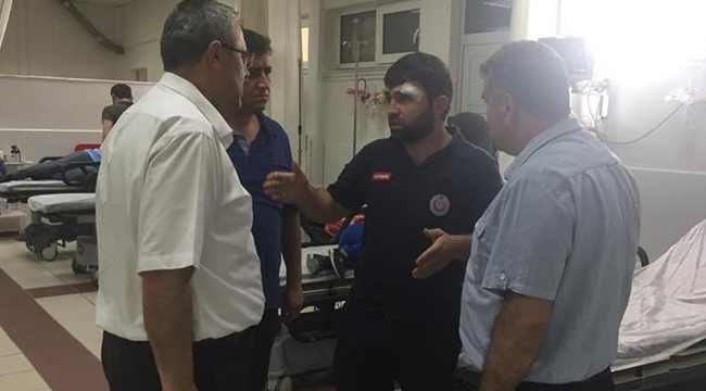 Kayseri'de ambulans sürücüsüne kasklı saldırı