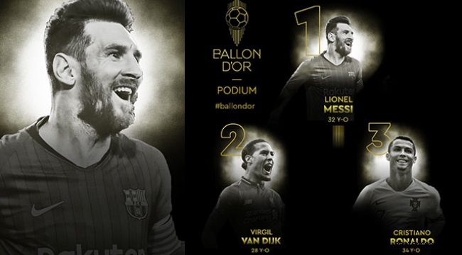 Ballon d'Or 6'ncı kez Lionel Messi'nin