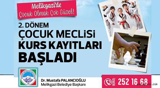 Melikgazi'de Çocuk Meclisi'nin 2. Dönem Kurs Kayıtları Başladı.