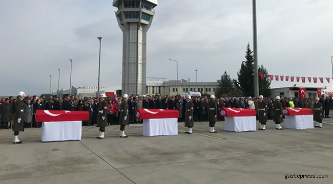 Şehit askerler, törenle memleketlerine uğurlandı