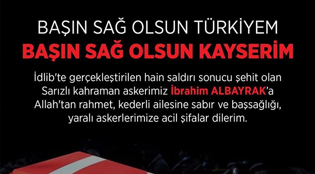 Başkan Palancıoğlu'ndan Başsağlığı Mesajı
