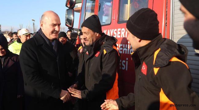 Elazığ'daki Kayseri İtfaiyesi'ne Bakan Soylu'dan Teşekkür