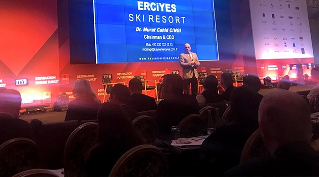 Turizm Yatırım Forumu’nda Erciyes’in ve bölgenin zengin turizm potansiyeli anlatılarak yatırımcılar Erciyes’e davet edildi. 