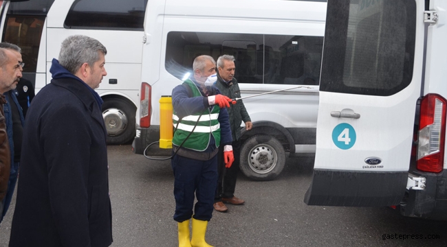 Kayseri Bünyan'da Toplu Taşıma Araçları Dezenfekte Edildi!