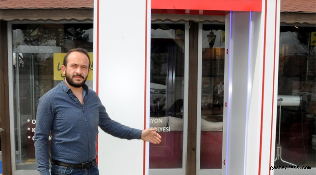 Kayserili genç, dezenfeksiyon kabini geliştirdi