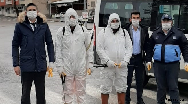 Özvatan belediyesi korona virüsüne karşı tedbiri elden bırakmıyor.