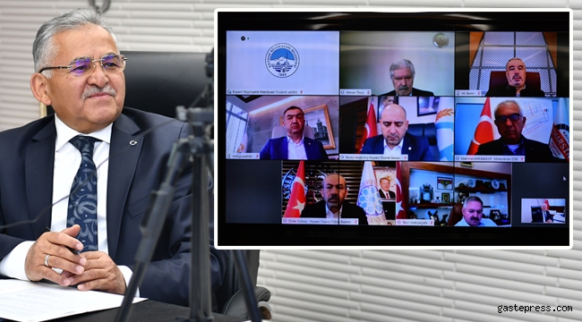 Başkan Büyükkılıç, video konferans yoluyla oda ve OSB başkanları ile bir toplantı gerçekleştirdi!