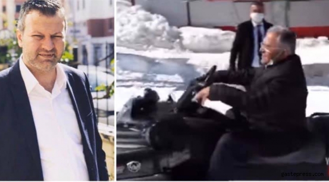 İYİ Parti Kocasinan Belediyesi Meclis Üyesi Muharrem Yiğen, Büyükkılıç'ın kar motoru üzerinde verdiği pozu eleştirdi.