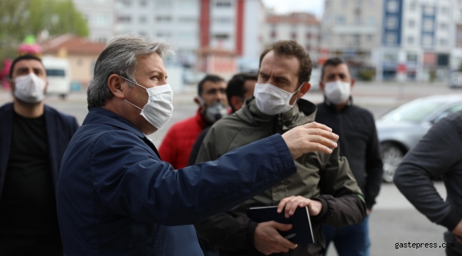 Kayseri vMelikgazi Belediye Başkanı Dr. Mustafa Palancıoğlu Gülük ve Hunat Mahallesi’nde incelemede bulundu