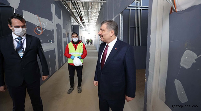 Sağlık Bakanı Koca'dan Sancaktepe'de yapımı süren hastanede inceleme