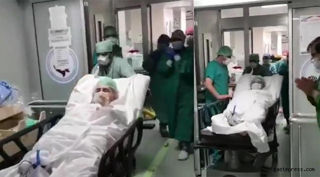 Yoğun bakımda koronavirüs tedavisi gören kadın, 32 gün sonra servise alındı