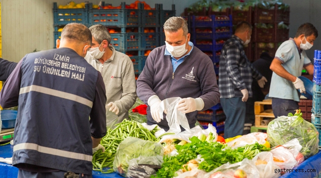 İzmir Sebze Meyve Hali esnafından Biz Varız dayanışmasına destek!