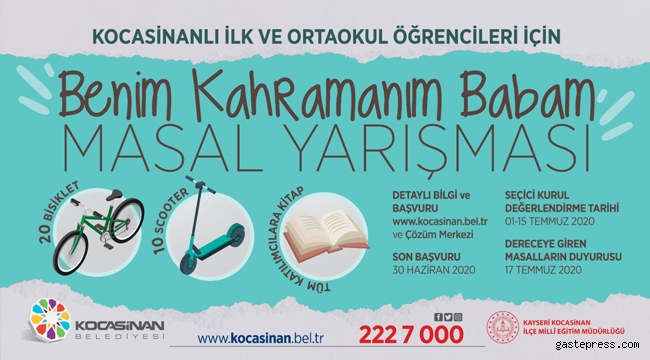 Kayseri Kocasinan'dan Öğrencilere Yönelik Masal Yarışması!