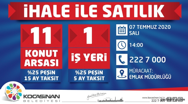 Kocasinan'dan 15 Ay Taksitli Yatırım Fırsatı!