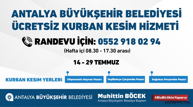 Antalya Büyükşehir kurban kesim yerlerini belirledi!