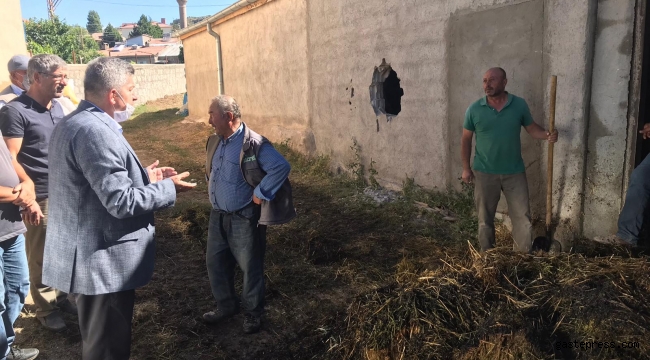 Kayseri Bünyan Belediye Başkanı Özkan'dan Ahırı Yanan Aileye Geçmiş Olsun Ziyareti!