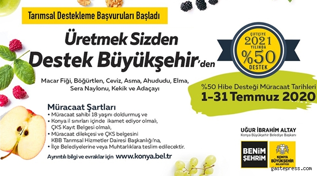 Konya'da 2021 Yılı Tarımsal Destek Başvuruları Başladı!