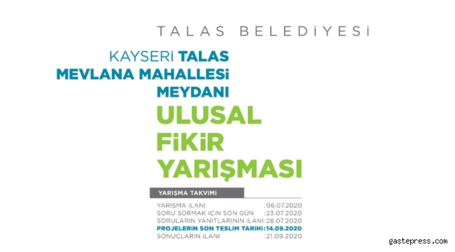 Kayseri Talas'ta Ulusal Fikir Yarışmasına Başvurular Sürüyor!