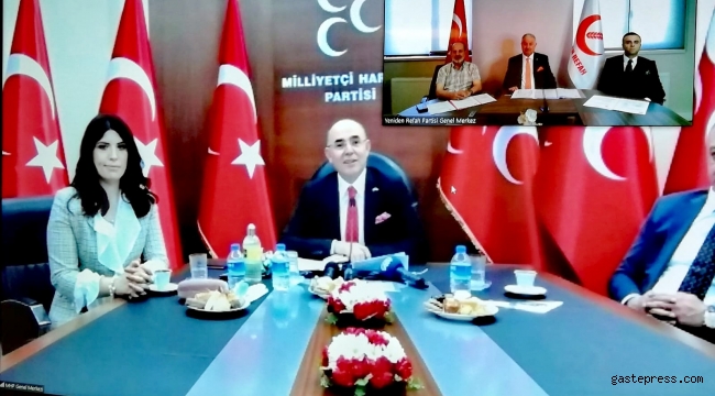 Yeniden Refah'ta partiler arası bayramlaşma video konferansla yapıldı!