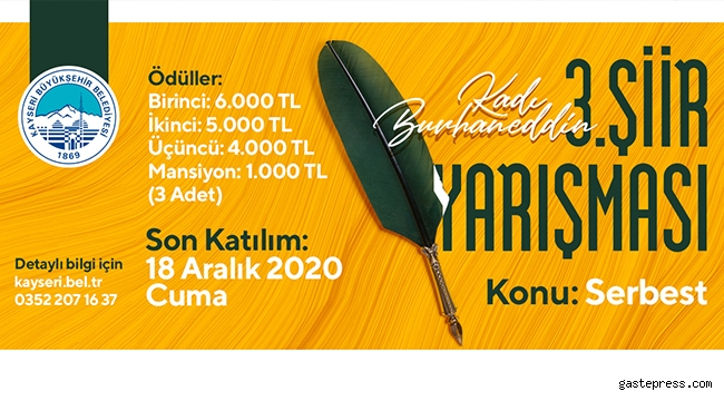 Kayseri Büyükşehir'den Anlamlı Şiir Yarışması!