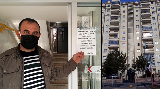 Kayseri'de apartmana misafir girişi yasaklandı!