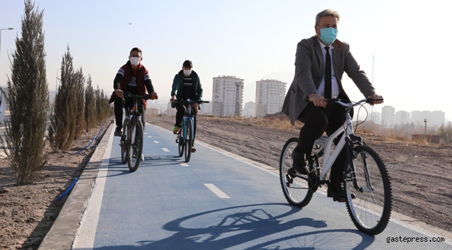 Kayseri Melikgazi’de 10 Km bisiklet yolu yapıldı!