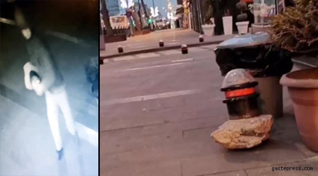 Mağazanın camını kaya parçasıyla kırıp, 1 dakikada 4 telefon çaldı!