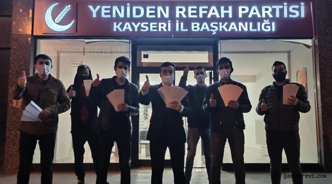 Yeniden Refah Partisi Kayseri İl Gençlik Kollarından esnafa siftah parası!