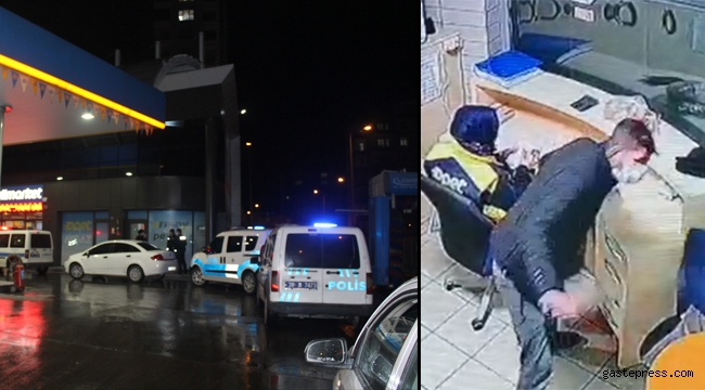 Kayseri'de akaryakıt istasyonundan hırsızlık güvenlik kamerasında!