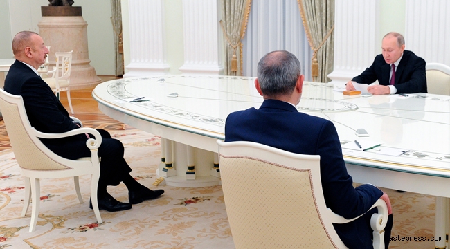 Rusya’da Aliyev, Paşinyan ve Putin’den ortak bildiri yayımlandı!