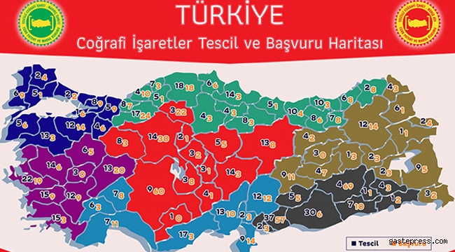 Türkiye'nin coğrafi işaretli ürünlerinin haritası çıkartıldı!