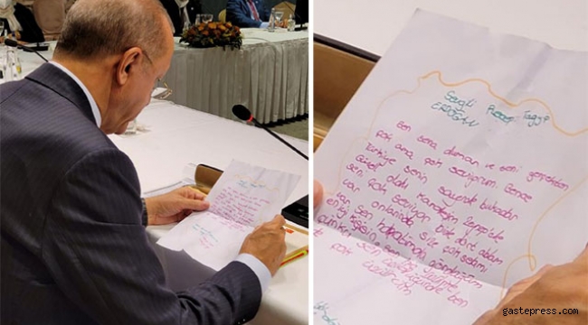 Cumhurbaşkanı Erdoğan'a minik Sena'dan sevgi dolu mektup!