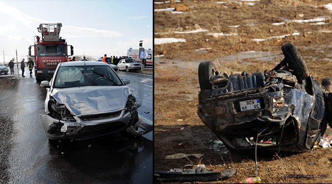 Kayseri'de 3 otomobilin karıştığı kazada, 8 kişi yaralandı!