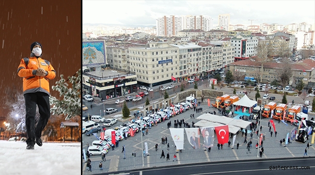 Kayseri Kocasinan Belediyesi Yeni araç ve tüm ekibiyle kar yağışına hazır!