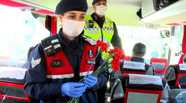 Jandarma denetiminde Kadınlar Günü sürprizi!