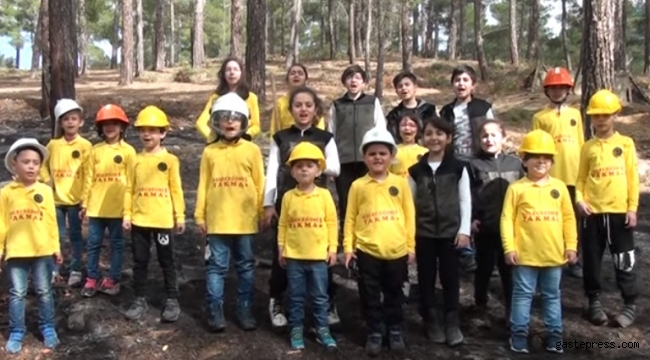 Çocuklar orman yangınlarına kliple dikkat çekti!