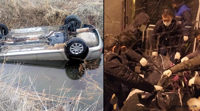 Kayseri'de Feci Kaza,Otomobil sulama kanalına uçtu: 4 ölü!