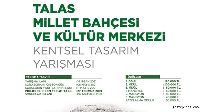 Kayseri Talas Millet Bahçesi ve Kültür Merkezi İçin Proje Yarışması Açıldı!